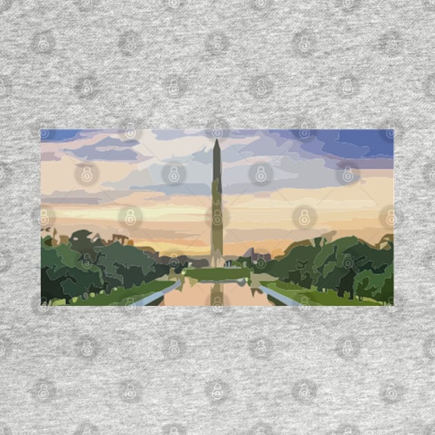 Washington Monument Abstract Painting by gktb